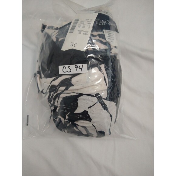 New With Tags Vintage Maggie Barnes Blouse Black White Size 3X Dressy Shirt Top - Picture 9 of 10